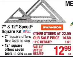 Menards Swanson 7 & 12 Speed Square Kit offer