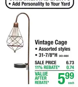 Menards Vintage Cage Ornamental Lights offer