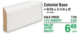 Menards Colonial Base 9/16 x 3-1/4 x 8' Ready-To-Paint Pine offer