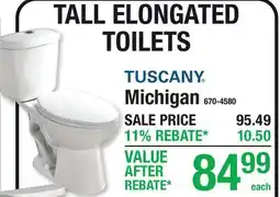 Menards TUSCANY TALL ELONGATED TOILETS offer