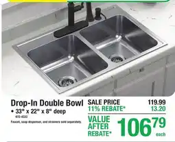 Menards Tuscany Drop-In Double Bowl offer