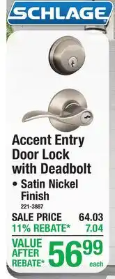 Menards Schlage Accent Entry Door Lock with Deadbolt offer