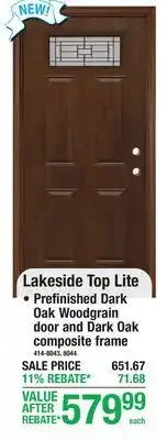 Menards Lakeside Top Lite Exterior Prehung Steel offer