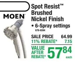 Menards Moen Spot Resist Brushed Nickel Finish Handheld Showerheads offer