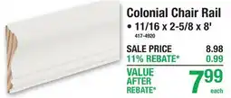 Menards Colonial Chair Rail offer