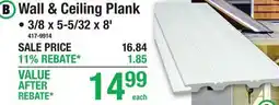 Menards Wall & Ceiling Plank offer