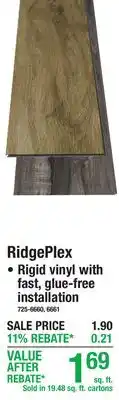 Menards RidgePlex Waterproof Vinyl Plank Flooring offer