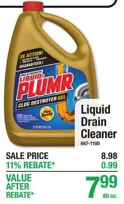 Menards Liquid Drain Cleaner offer