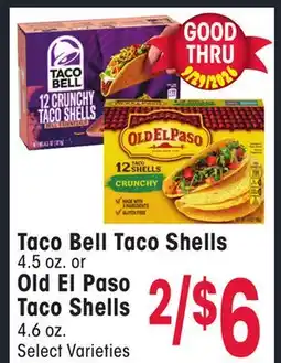 Jewel-Osco Taco Bell Taco Shells 4.5 oz. or Old El Paso Taco Shells 4.6 oz offer