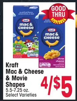 Jewel-Osco Kraft Mac & Cheese & Movie Shapes offer