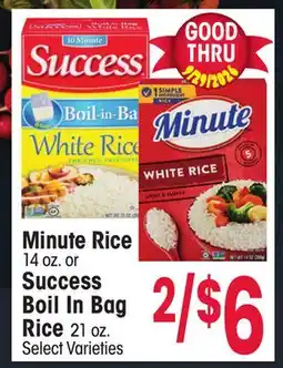 Jewel-Osco Minute Rice 14 oz. or Success Boil In Bag Rice 21 oz offer