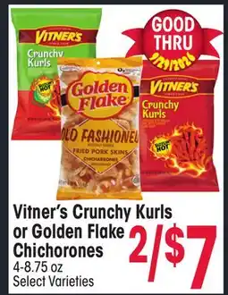 Jewel-Osco Vitner's Crunchy Kurls or Golden Flake Chichorones offer