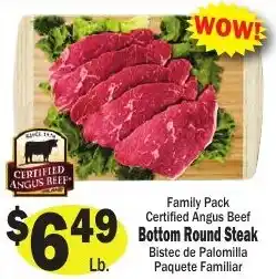 Sellers Bros Certified Angus Beef Bottom Round Steak offer
