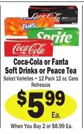Sellers Bros Coca-Cola or Fanta Soft Drinks or Peace Tea offer