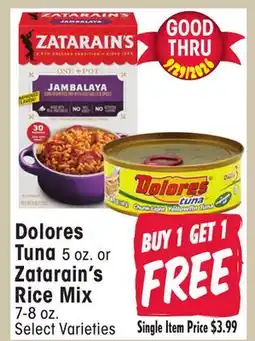 Jewel-Osco Dolores Tuna 5 oz. or Zatarain's Rice Mix 7-8 oz offer