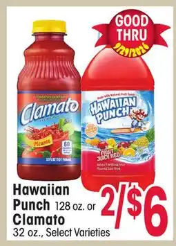 Jewel-Osco Hawaiian Punch 128 oz. or Clamato 32 oz offer