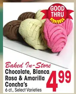 Jewel-Osco Chocolate, Blanca, Rosa & Amarilla Concha's offer