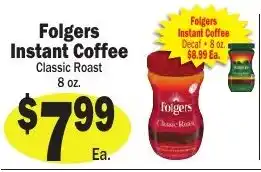 Sellers Bros Folgers instant coffee classic roast offer
