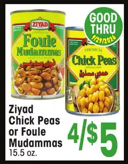 Jewel-Osco Ziyad Chick Peas or Foule Mudammas offer