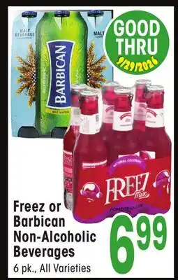 Jewel-Osco Freez or Barbican Non-Alcoholic Beverages offer