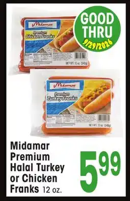 Jewel-Osco Midamar Premium Halal Turkey or Chicken Franks offer