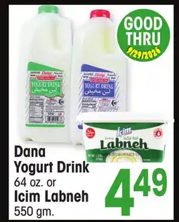 Jewel-Osco Dana Yogurt Drink 64 oz. or Icim Labneh 550 gm offer