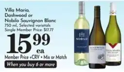 Pavilions Villa Maria, Dashwood or Nobilo Sauvignon Blanc offer