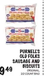 Foodarama Purnell's old folks sausage and biscuits offer
