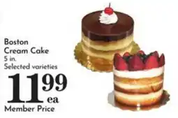 Pavilions Boston cream cake offer