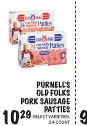 Foodarama Purnell's old folks pork sausage patties offer