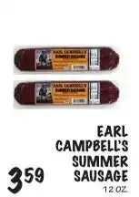 Foodarama Earl campbell's summer sausage offer