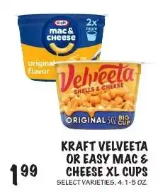 Foodarama Kraft Velveeta or Easy Mac & Cheese XL Cups offer