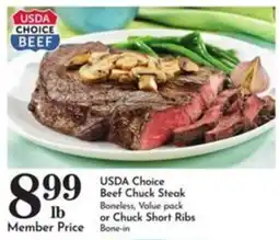 Pavilions Usda Choice Beef Chuck Steak offer