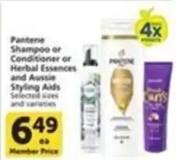 Pavilions Pantene Shampoo or Conditioner or Herbal Essences or Aussie Styling Aids offer