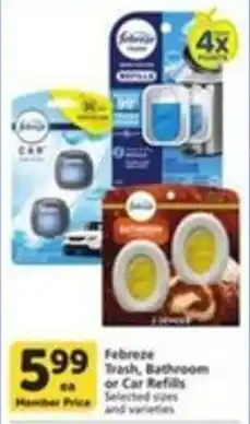 Pavilions Febreze Trash, Bathroom or Car Refills offer