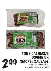 Foodarama Tony Cachere's Boudin or Smoked Sausage offer