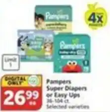 Pavilions Pampers Super Diapers or Easy Ups offer