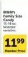 Pavilions M&M's Family Size Candy offer