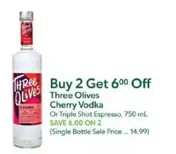 Publix Three Olives Cherry Vodka offer