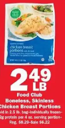 Schnucks Food Club Boneless, Skinless Chicken Breast Portions offer