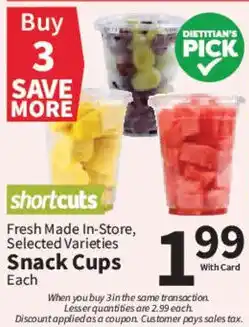 Food City shortcuts fresh made in-store selected varieties snack cups offer