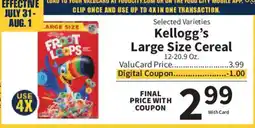 Food City Kellogg's Large Size Cereal offer