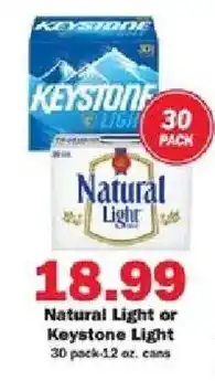 Schnucks Natural Light or Keystone Light offer