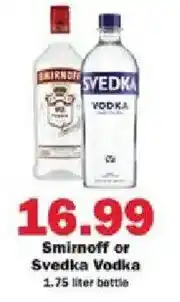 Schnucks Smirnoff or Svedka Vodka offer
