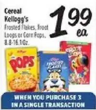 El Super Kellogg's Frosted Flakes, Fruit Loops or Corn Pops offer