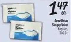 El Super Servilletas Simply Value Napkins offer