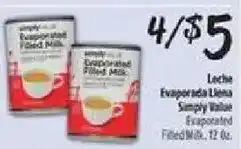 El Super Simply Value Evaporated Filled Milk offer