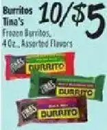 El Super Tina's frozen burritos offer