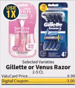 Food City Gillette or Venus Razor offer