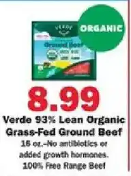 Schnucks Verde 93% Lean Organic Grass-Fed Ground Beef offer
